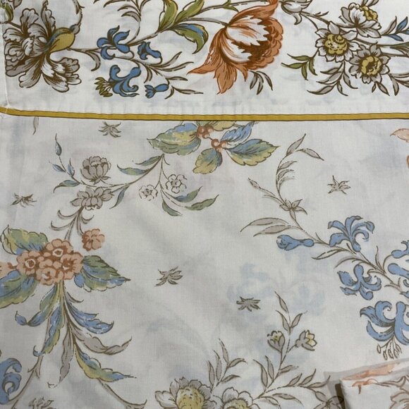 Vintage Springmaid Full Flat Sheet & 1 Pillowcase Wondercale Multicolor Floral - Picture 3 of 5